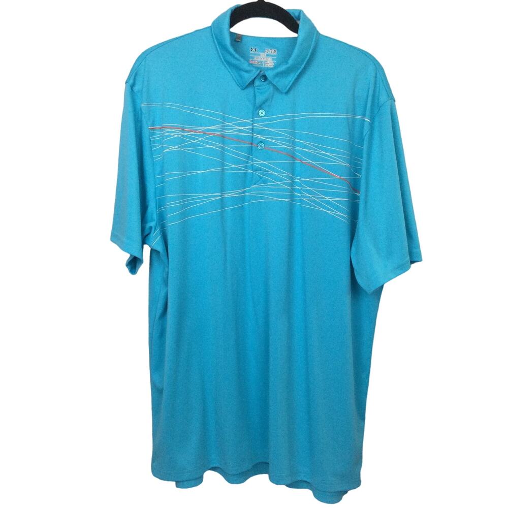 Under Armour Heat Gear Loose 1/4 Button Golf Polo Classic Sport Pullover Men XL